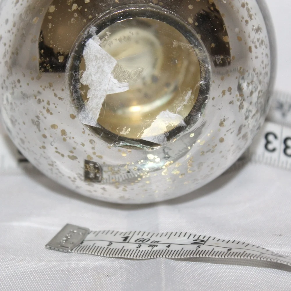 West Elm Silver Crackle Glass Candle Holder.